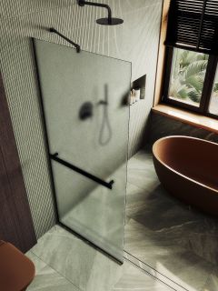 Душевая перегородка MaybahGlass MGD-731-6у 79см чёрный